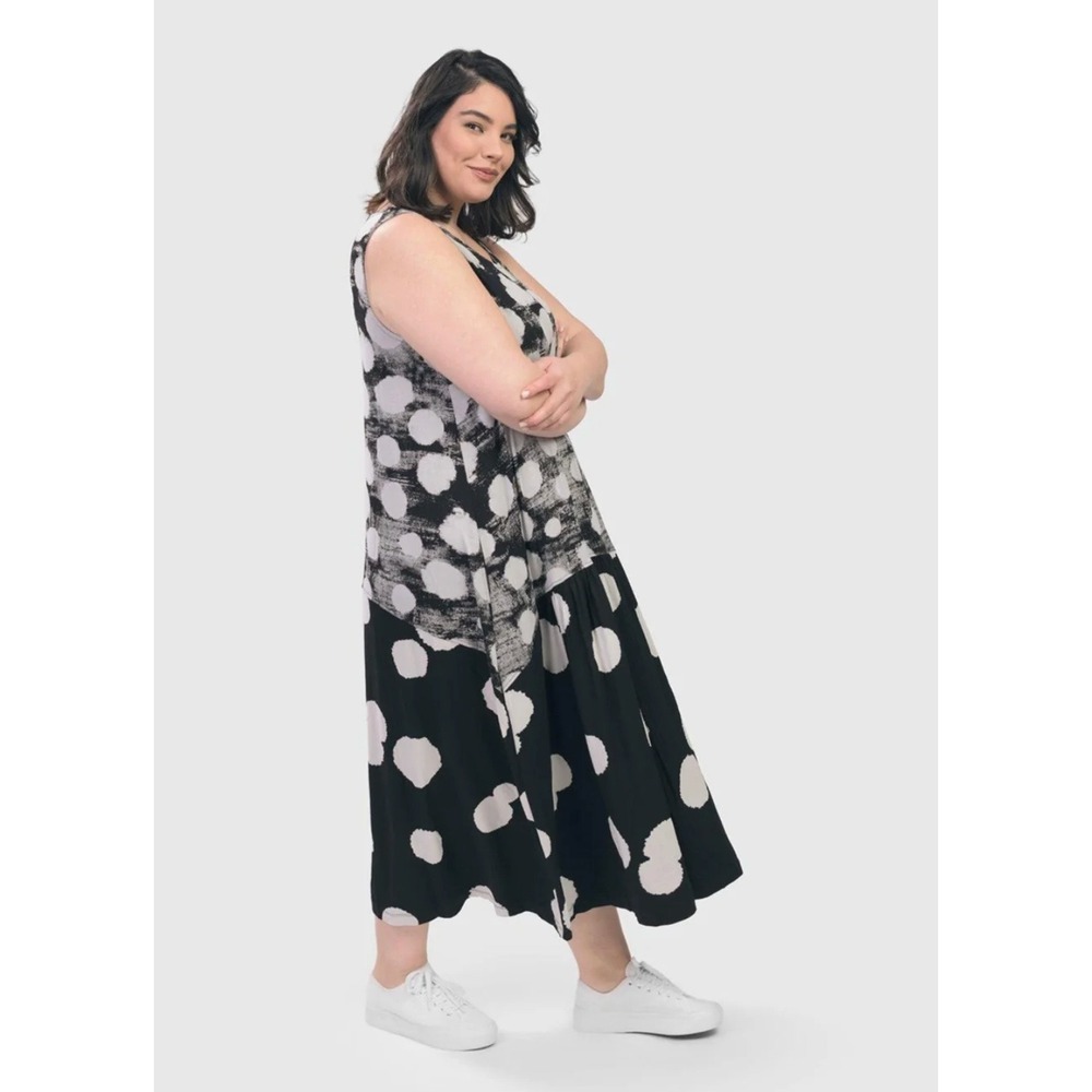 Alembika NWT Cloud Tank Dress Stretch Viscose Lagenlook Black Tank‎ Dress 20-22